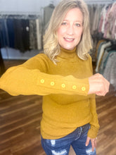 Load image into Gallery viewer, Mustard Mock Turtleneck Sweater
